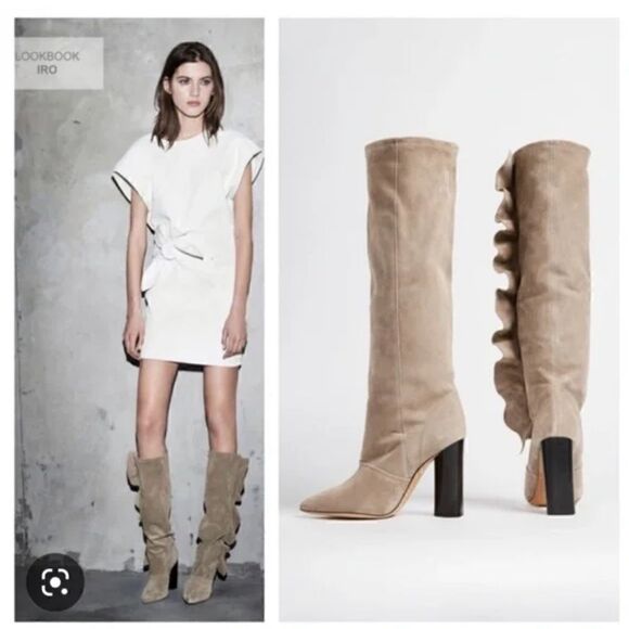 IRO IRO Cidravol ruffle boot size 37 New  flawed - Picture 2 of 10